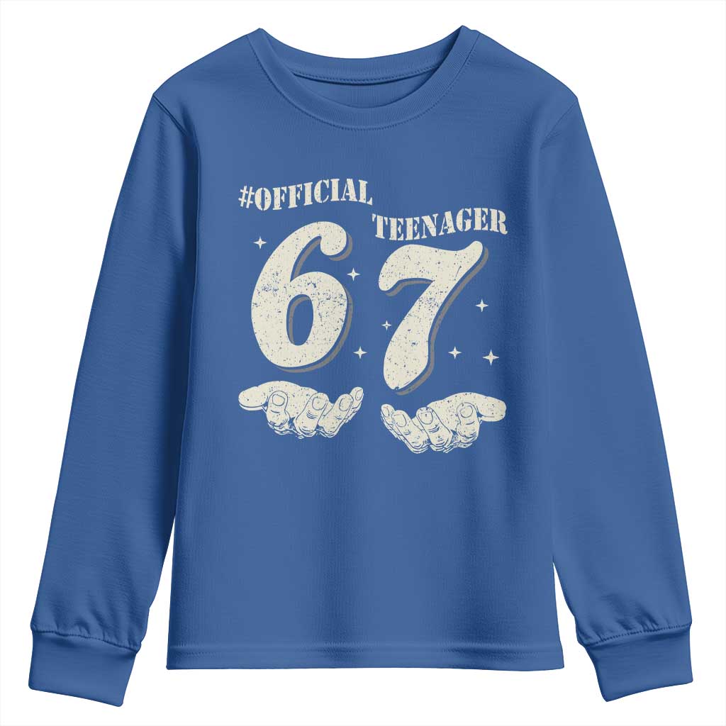 Funny 13th Birthday Official Teenager Youth Sweatshirt Viral Meme Six Seven 6 7 Hands 13 Years Old Boys Kids
