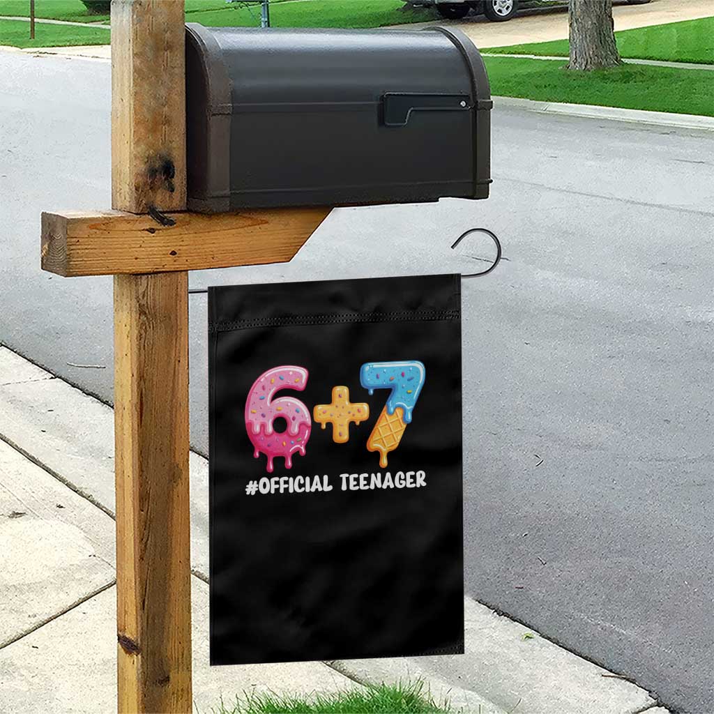 Funny 67 13th Birthday Official Teenager Garden Flag 6 7 Ice Cream Drip Meme Funny Six Seven 13 Years Old