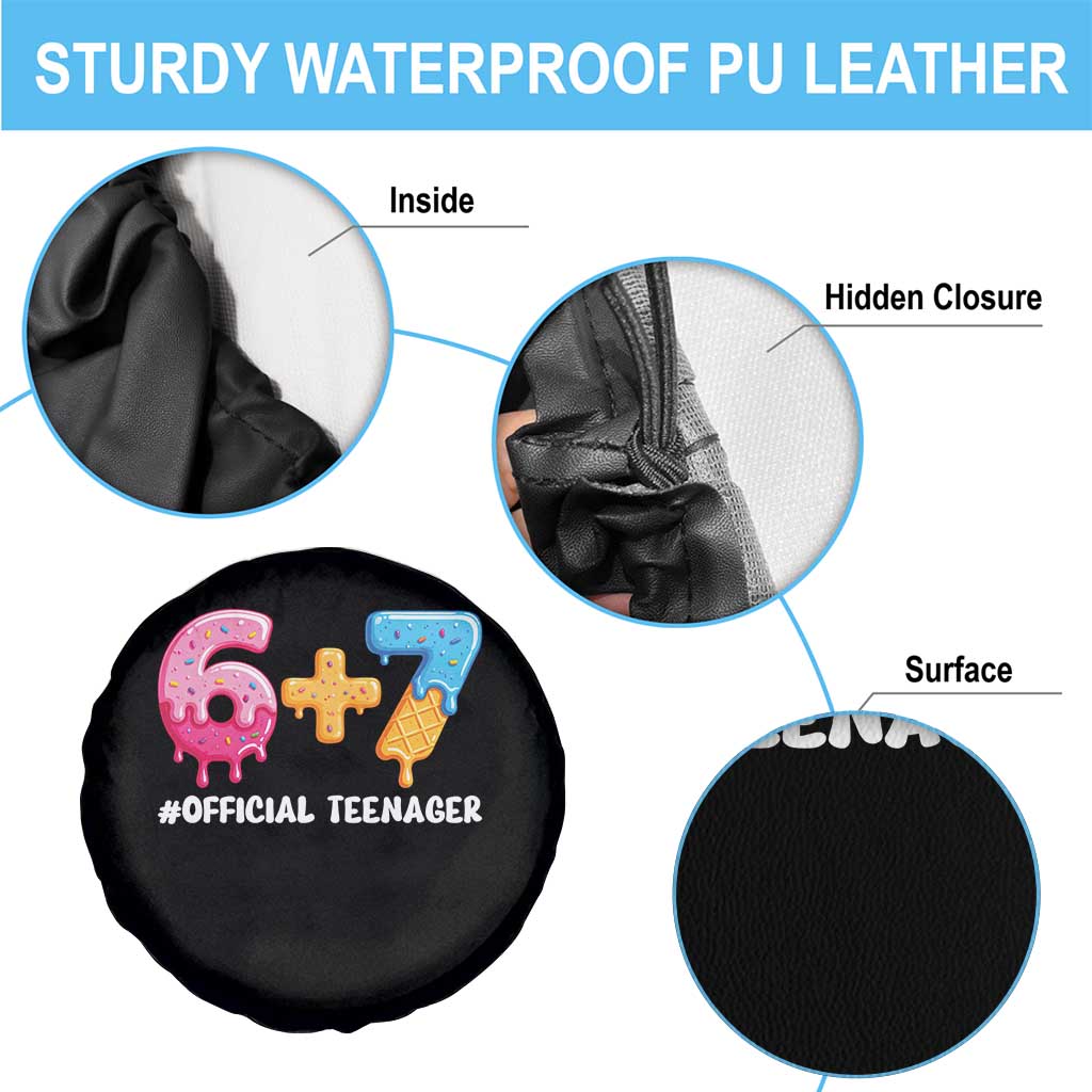 Funny 67 13th Birthday Official Teenager Spare Tire Cover 6 7 Ice Cream Drip Meme Funny Six Seven 13 Years Old