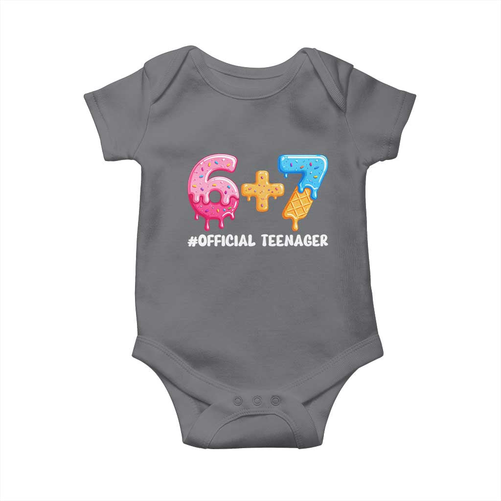 Funny 67 13th Birthday Official Teenager Baby Onesie 6 7 Ice Cream Drip Meme Funny Six Seven 13 Years Old