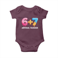 Funny 67 13th Birthday Official Teenager Baby Onesie 6 7 Ice Cream Drip Meme Funny Six Seven 13 Years Old