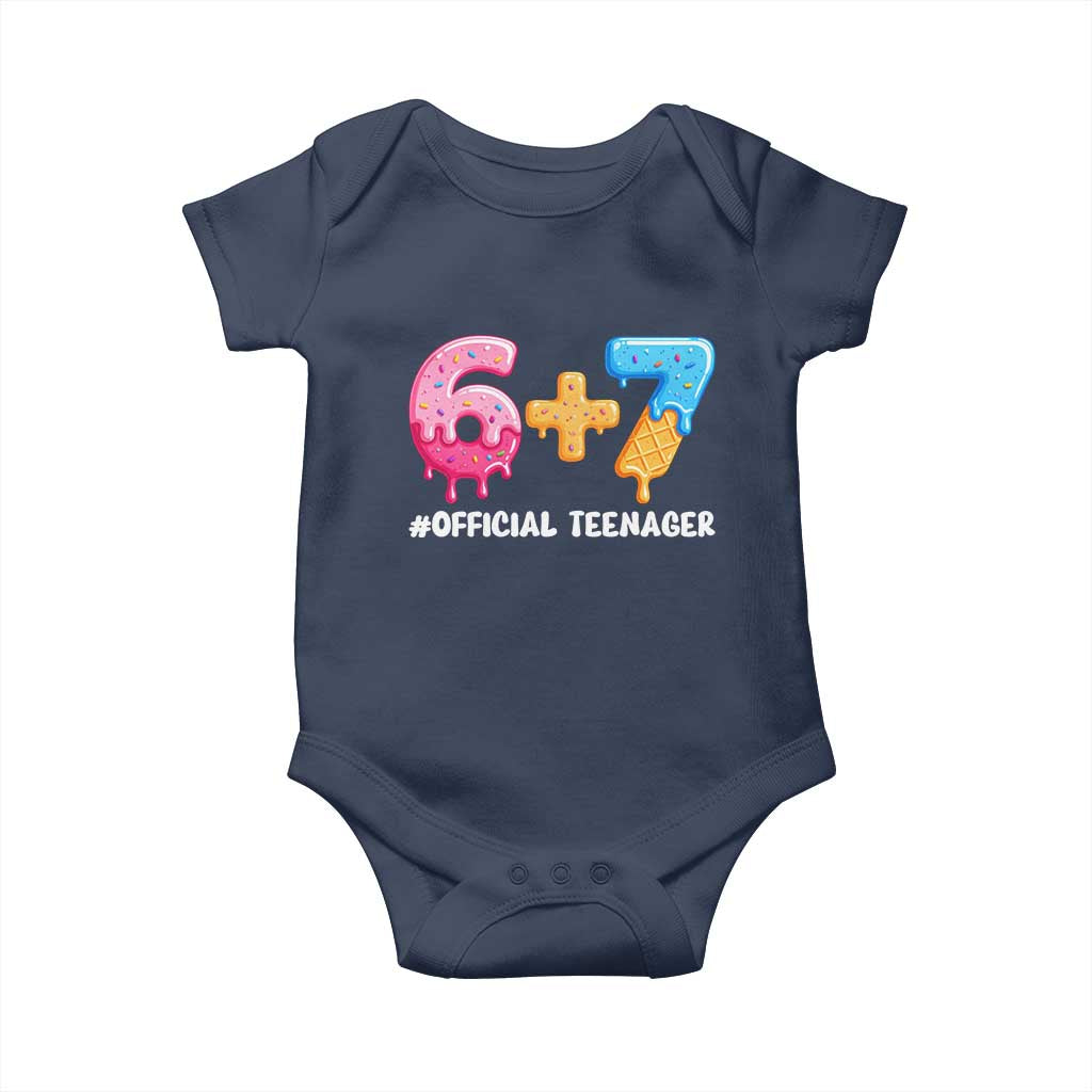Funny 67 13th Birthday Official Teenager Baby Onesie 6 7 Ice Cream Drip Meme Funny Six Seven 13 Years Old