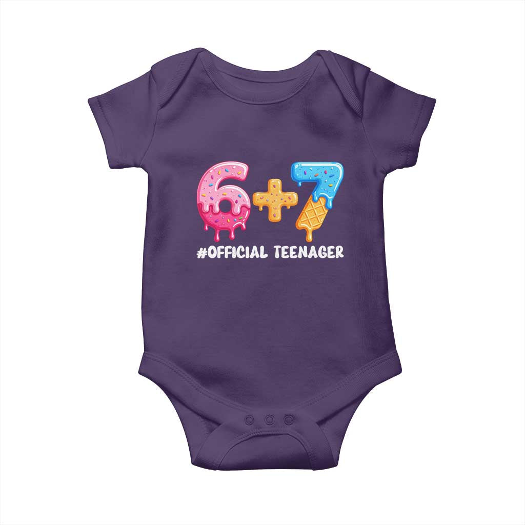 Funny 67 13th Birthday Official Teenager Baby Onesie 6 7 Ice Cream Drip Meme Funny Six Seven 13 Years Old