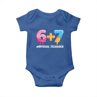 Funny 67 13th Birthday Official Teenager Baby Onesie 6 7 Ice Cream Drip Meme Funny Six Seven 13 Years Old