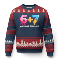 Funny 67 13th Birthday Official Teenager Ugly Christmas Sweater 6 7 Ice Cream Drip Meme Funny Six Seven 13 Years Old