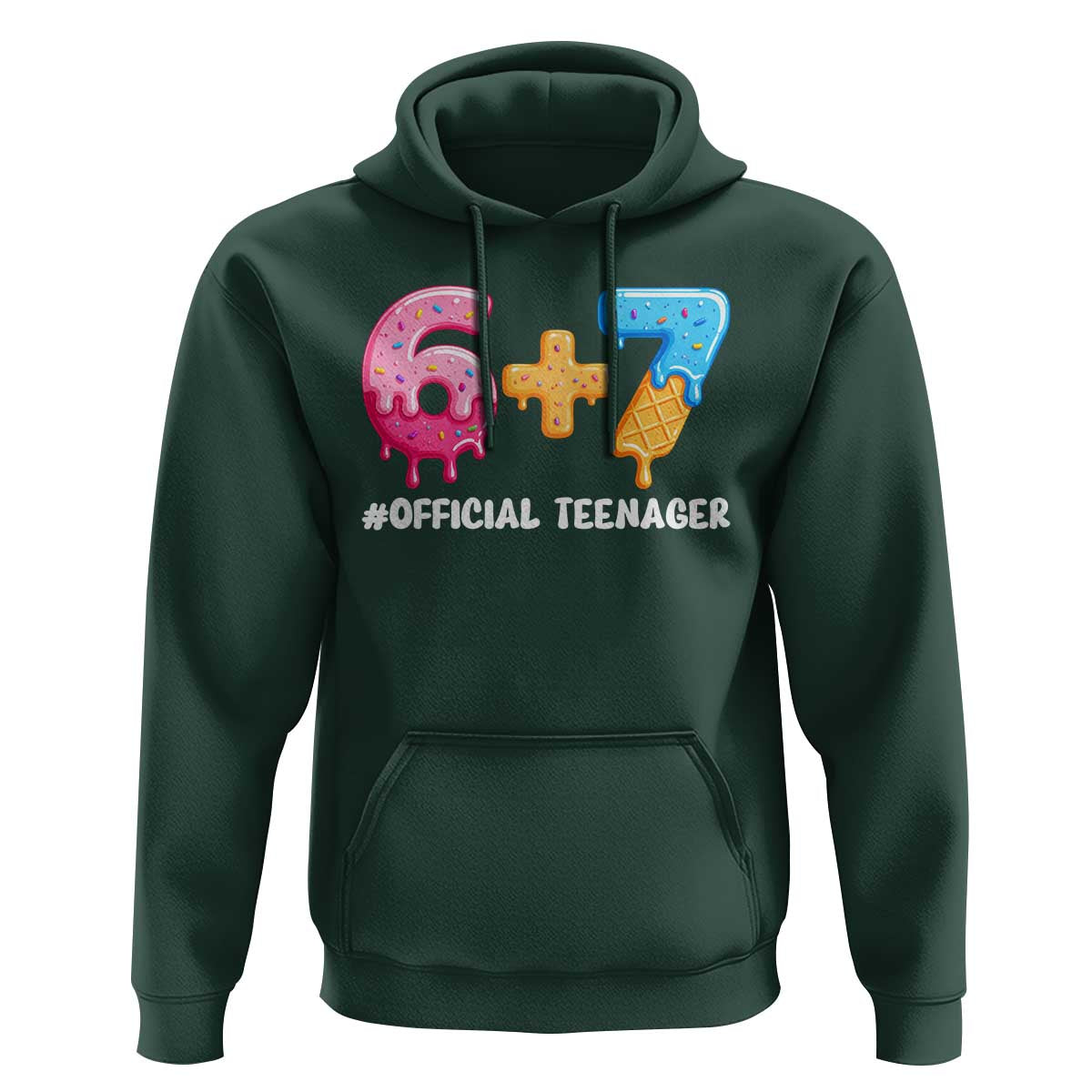 Funny 67 13th Birthday Official Teenager Hoodie 6 7 Ice Cream Drip Meme Funny Six Seven 13 Years Old