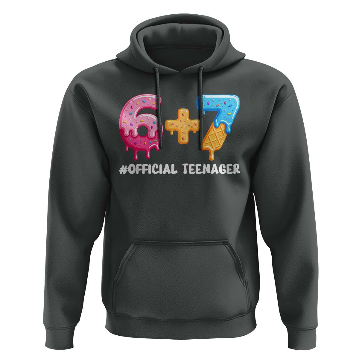 Funny 67 13th Birthday Official Teenager Hoodie 6 7 Ice Cream Drip Meme Funny Six Seven 13 Years Old