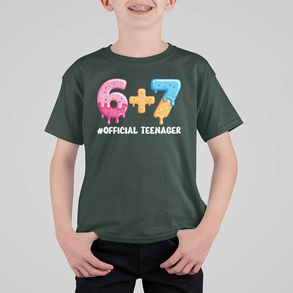 Funny 67 13th Birthday Official Teenager T Shirt For Kid 6 7 Ice Cream Drip Meme Funny Six Seven 13 Years Old