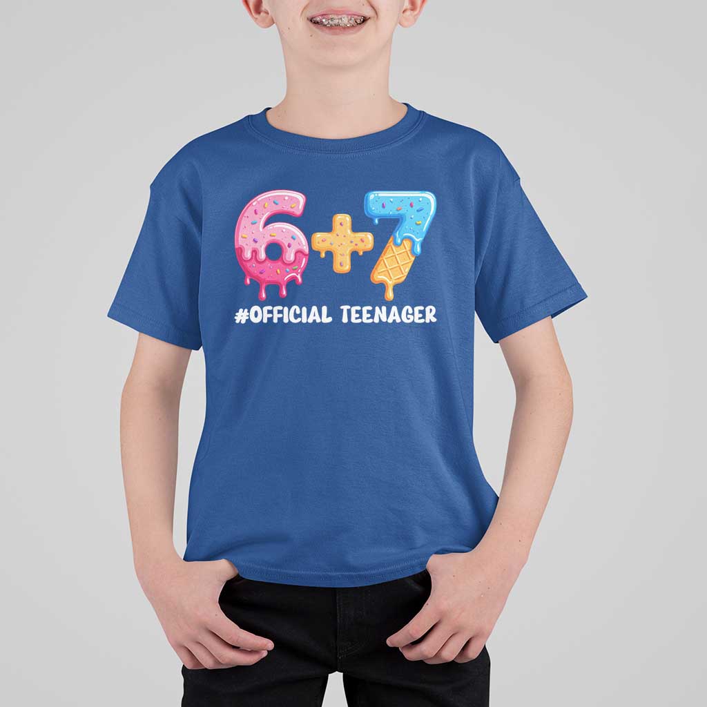 Funny 67 13th Birthday Official Teenager T Shirt For Kid 6 7 Ice Cream Drip Meme Funny Six Seven 13 Years Old