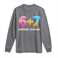 Funny 67 13th Birthday Official Teenager Long Sleeve Shirt 6 7 Ice Cream Drip Meme Funny Six Seven 13 Years Old