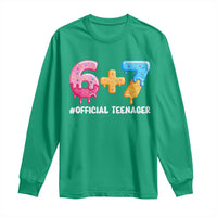 Funny 67 13th Birthday Official Teenager Long Sleeve Shirt 6 7 Ice Cream Drip Meme Funny Six Seven 13 Years Old