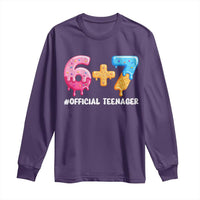 Funny 67 13th Birthday Official Teenager Long Sleeve Shirt 6 7 Ice Cream Drip Meme Funny Six Seven 13 Years Old