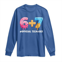 Funny 67 13th Birthday Official Teenager Long Sleeve Shirt 6 7 Ice Cream Drip Meme Funny Six Seven 13 Years Old