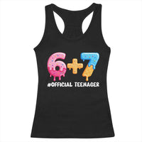 Funny 67 13th Birthday Official Teenager Racerback Tank Top 6 7 Ice Cream Drip Meme Funny Six Seven 13 Years Old