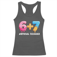 Funny 67 13th Birthday Official Teenager Racerback Tank Top 6 7 Ice Cream Drip Meme Funny Six Seven 13 Years Old