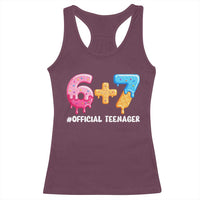Funny 67 13th Birthday Official Teenager Racerback Tank Top 6 7 Ice Cream Drip Meme Funny Six Seven 13 Years Old