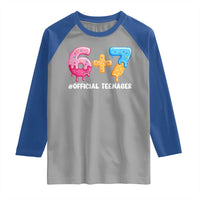 Funny 67 13th Birthday Official Teenager Raglan Shirt 6 7 Ice Cream Drip Meme Funny Six Seven 13 Years Old