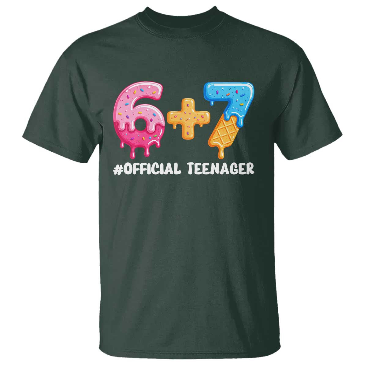 Funny 67 13th Birthday Official Teenager T Shirt 6 7 Ice Cream Drip Meme Funny Six Seven 13 Years Old