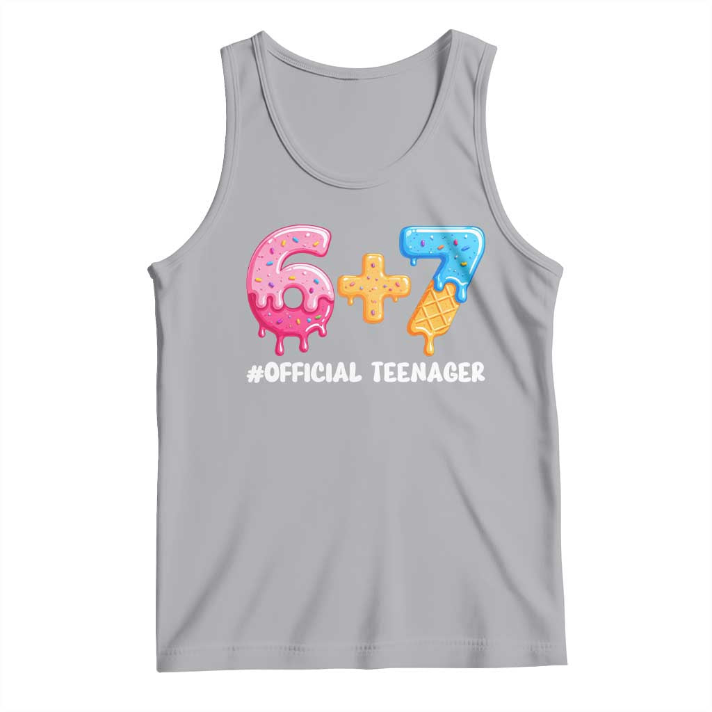 Funny 67 13th Birthday Official Teenager Tank Top 6 7 Ice Cream Drip Meme Funny Six Seven 13 Years Old