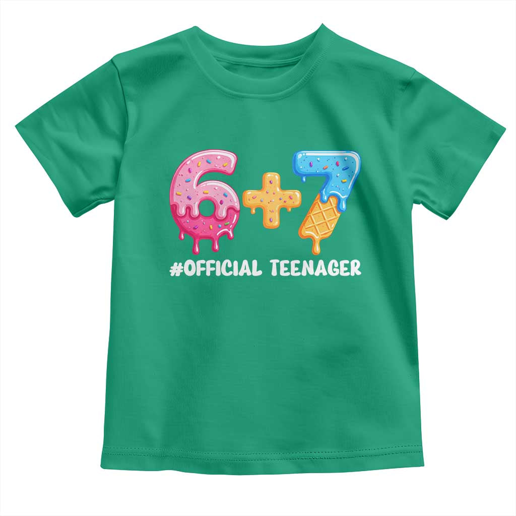 Funny 67 13th Birthday Official Teenager Toddler T Shirt 6 7 Ice Cream Drip Meme Funny Six Seven 13 Years Old