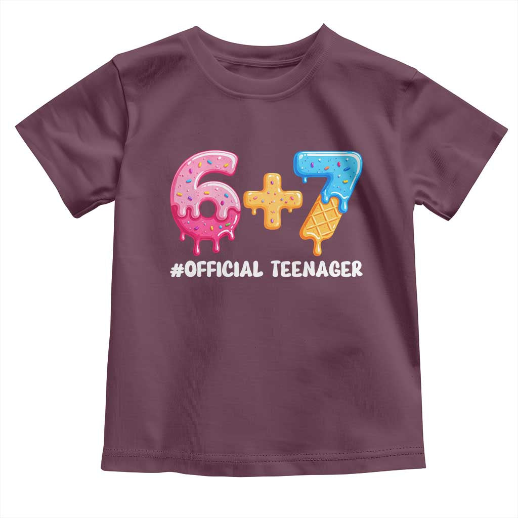 Funny 67 13th Birthday Official Teenager Toddler T Shirt 6 7 Ice Cream Drip Meme Funny Six Seven 13 Years Old