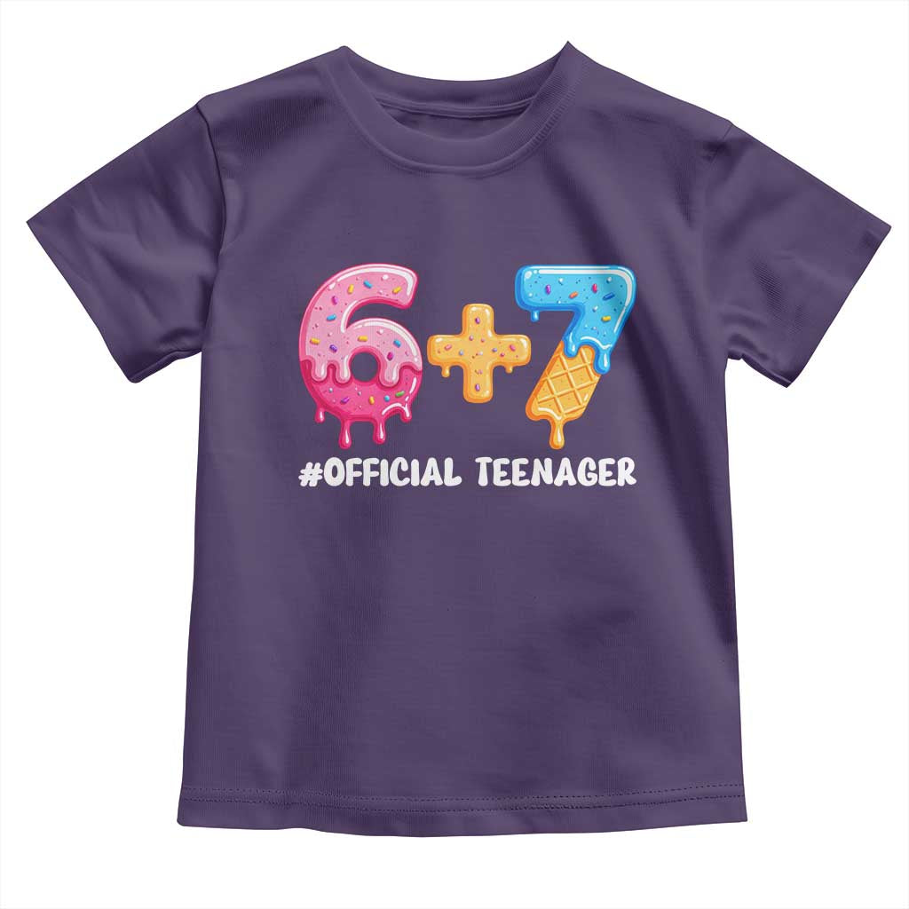 Funny 67 13th Birthday Official Teenager Toddler T Shirt 6 7 Ice Cream Drip Meme Funny Six Seven 13 Years Old