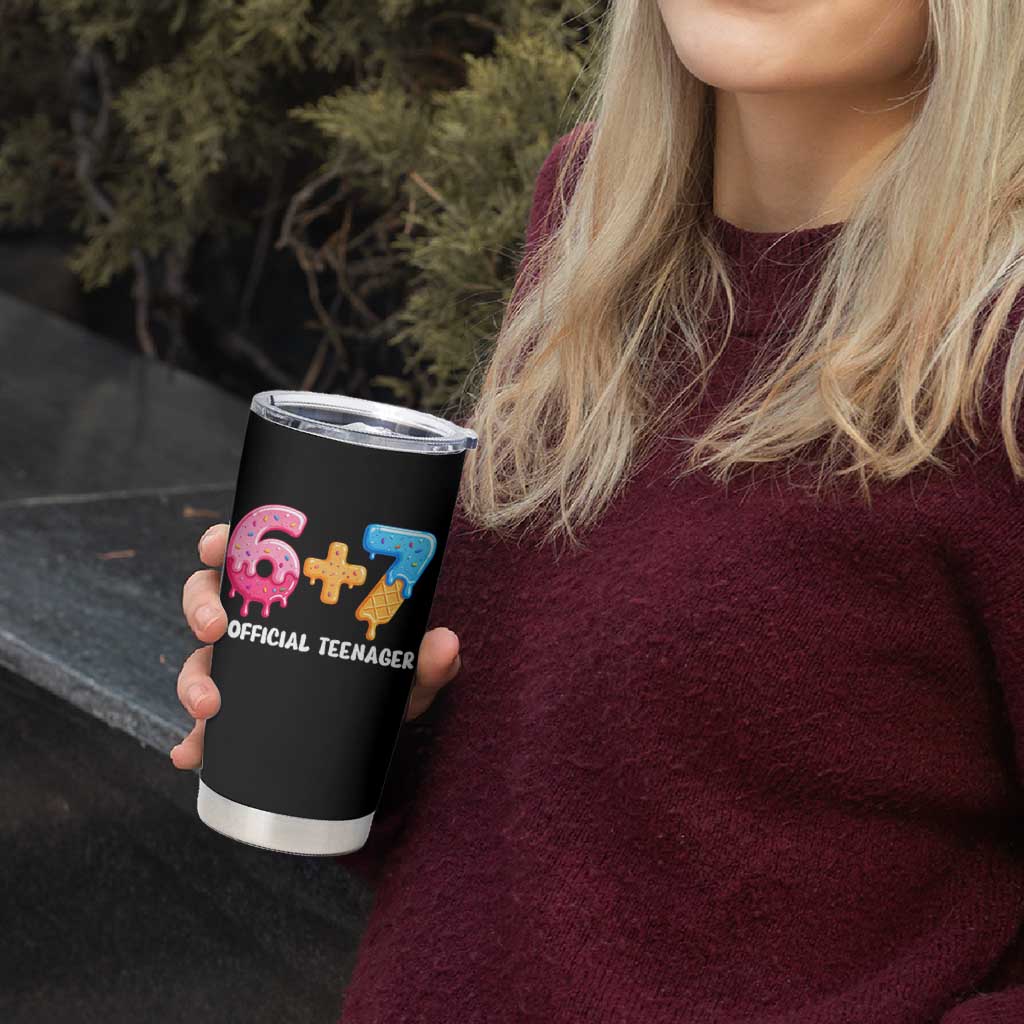 Funny 67 13th Birthday Official Teenager Tumbler Cup 6 7 Ice Cream Drip Meme Funny Six Seven 13 Years Old