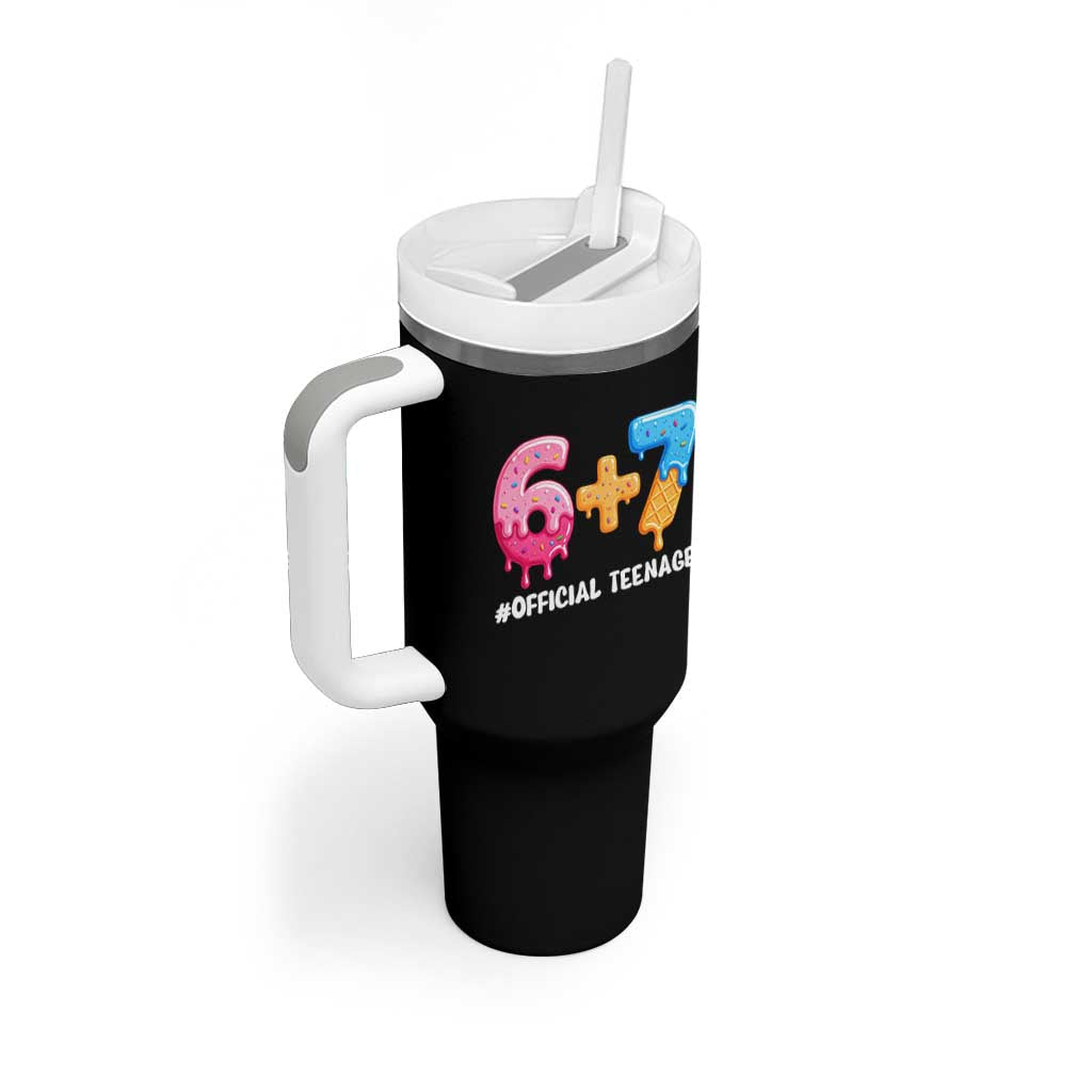 Funny 67 13th Birthday Official Teenager Tumbler With Handle 6 7 Ice Cream Drip Meme Funny Six Seven 13 Years Old