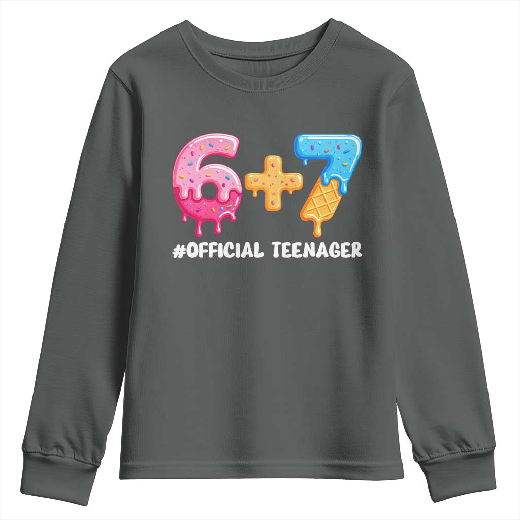 Funny 67 13th Birthday Official Teenager Youth Sweatshirt 6 7 Ice Cream Drip Meme Funny Six Seven 13 Years Old