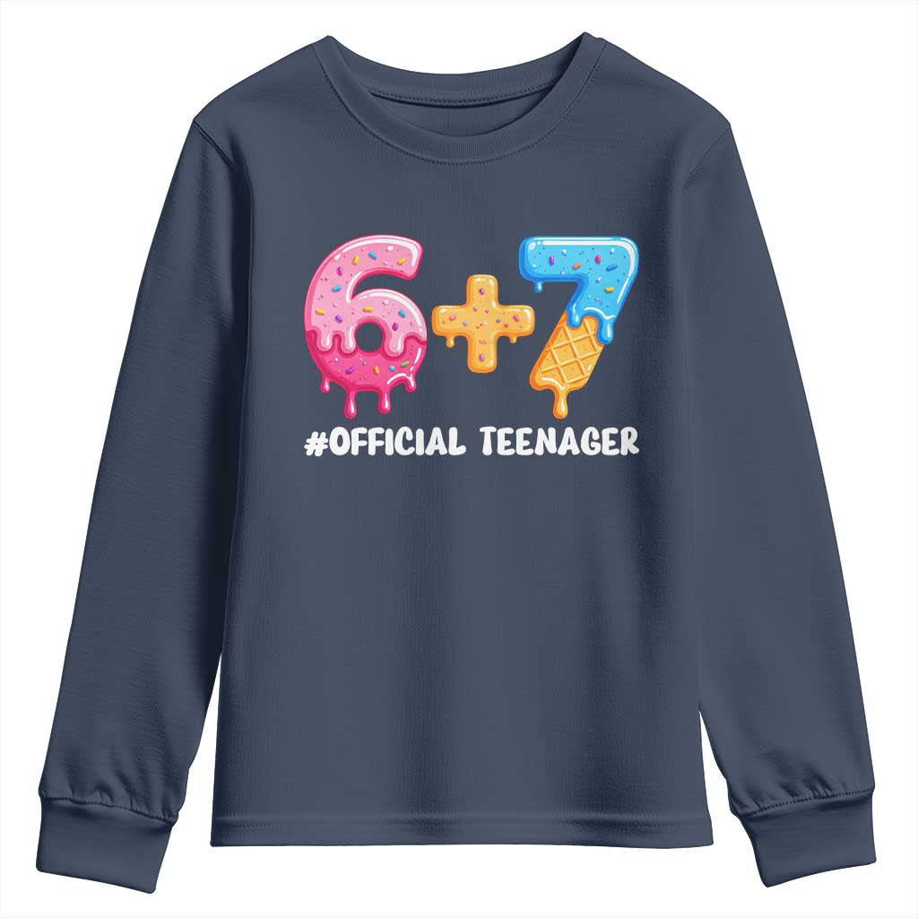 Funny 67 13th Birthday Official Teenager Youth Sweatshirt 6 7 Ice Cream Drip Meme Funny Six Seven 13 Years Old