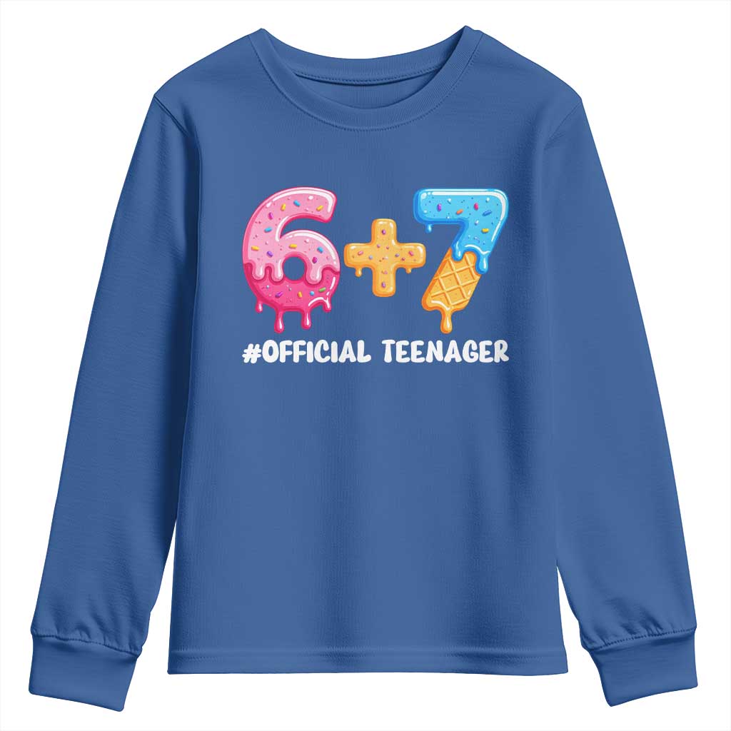 Funny 67 13th Birthday Official Teenager Youth Sweatshirt 6 7 Ice Cream Drip Meme Funny Six Seven 13 Years Old