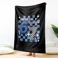 Funny 13th Birthday Official Teenager Throw Blanket 6+7 13 Year Old Boys Kids Checkered 67 Meme