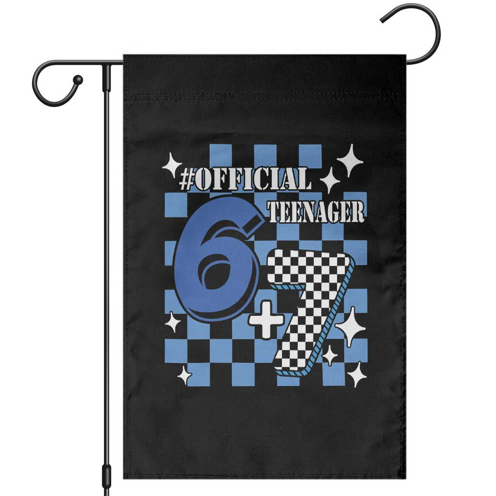 Funny 13th Birthday Official Teenager Garden Flag 6+7 13 Year Old Boys Kids Checkered 67 Meme
