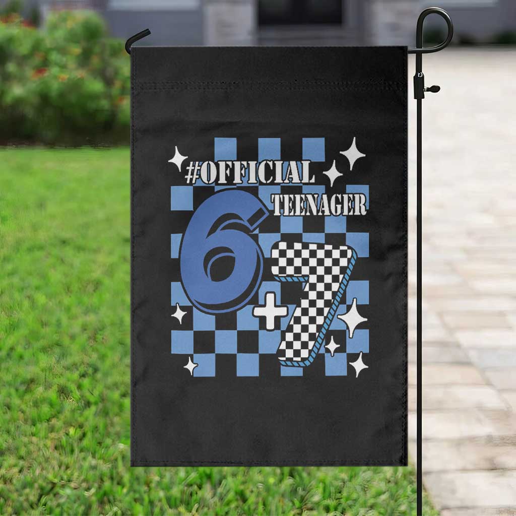 Funny 13th Birthday Official Teenager Garden Flag 6+7 13 Year Old Boys Kids Checkered 67 Meme