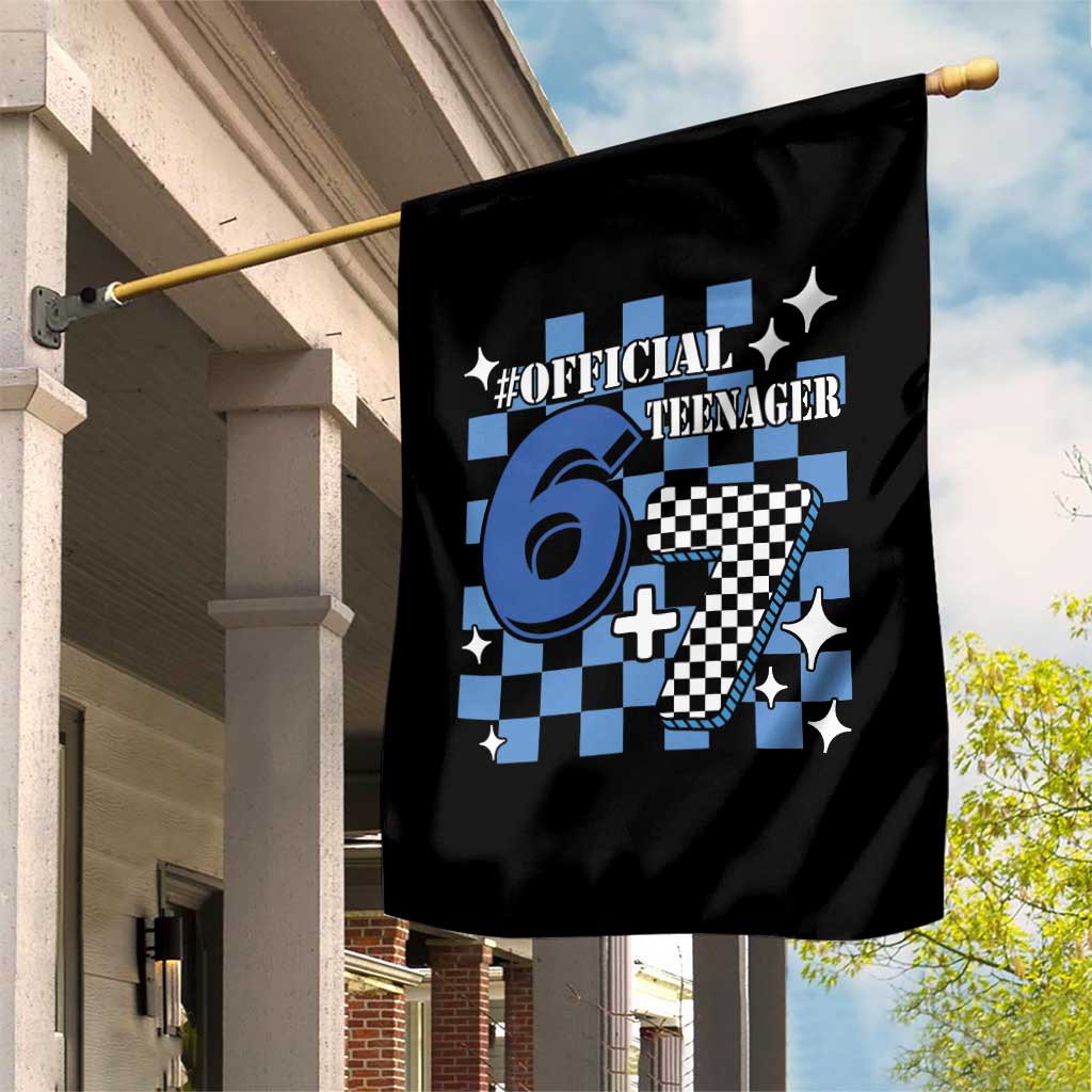 Funny 13th Birthday Official Teenager Garden Flag 6+7 13 Year Old Boys Kids Checkered 67 Meme