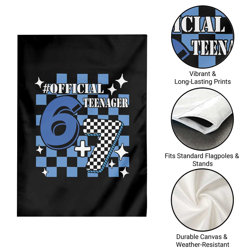 Funny 13th Birthday Official Teenager Garden Flag 6+7 13 Year Old Boys Kids Checkered 67 Meme