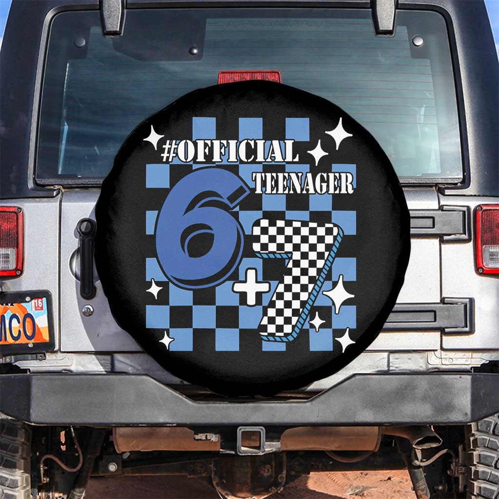 Funny 13th Birthday Official Teenager Spare Tire Cover 6+7 13 Year Old Boys Kids Checkered 67 Meme