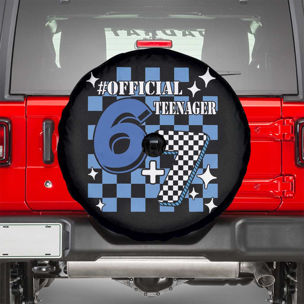Funny 13th Birthday Official Teenager Spare Tire Cover 6+7 13 Year Old Boys Kids Checkered 67 Meme