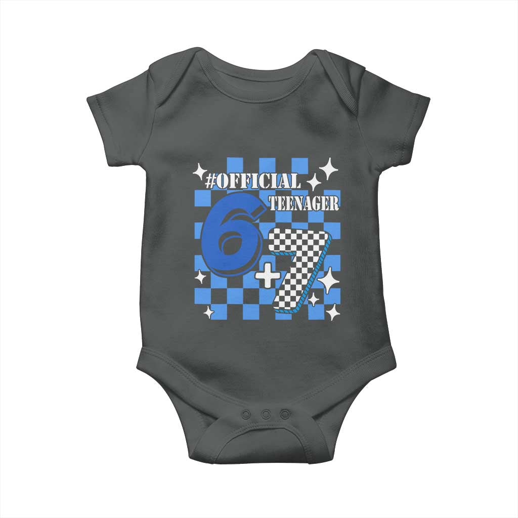 Funny 13th Birthday Official Teenager Baby Onesie 6+7 13 Year Old Boys Kids Checkered 67 Meme