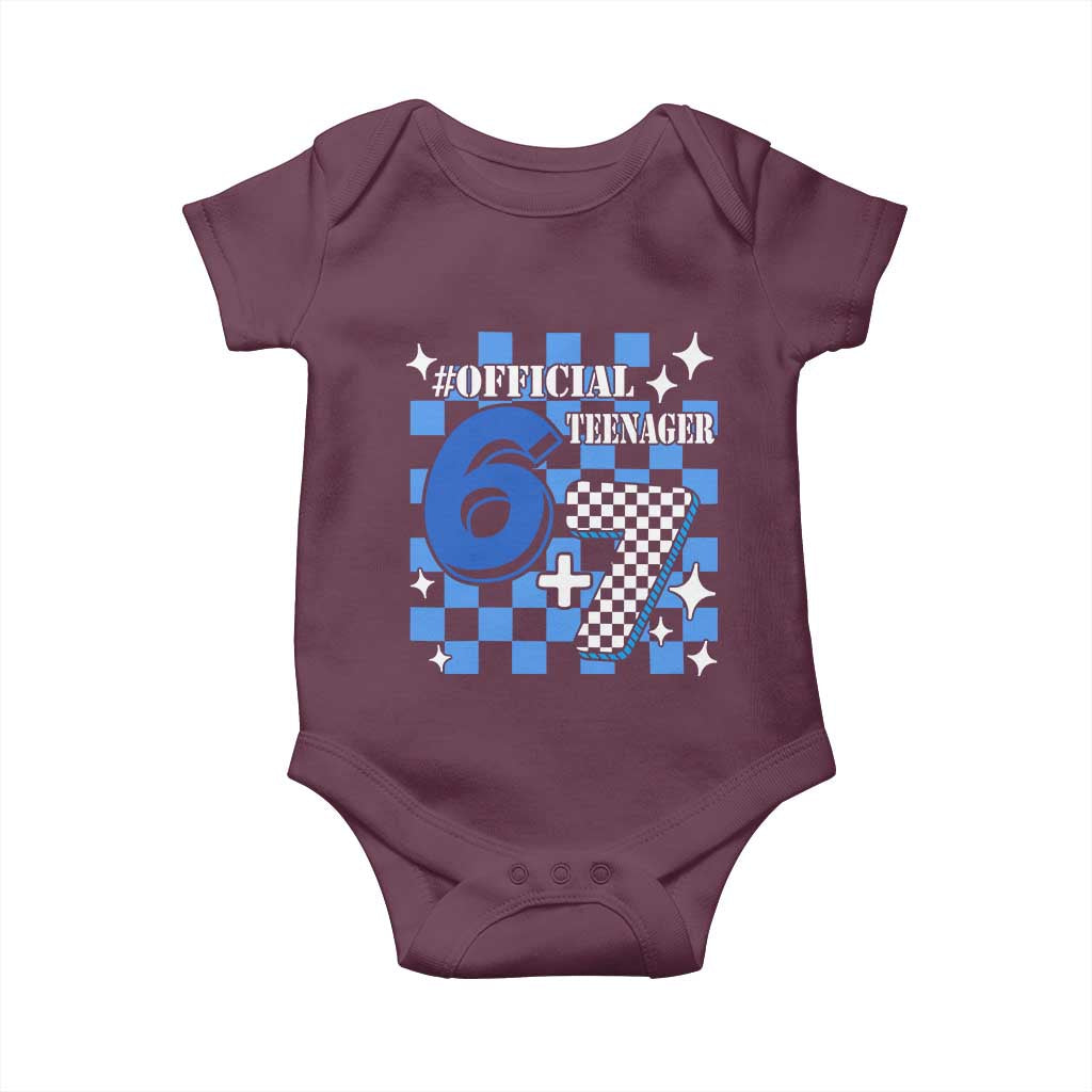 Funny 13th Birthday Official Teenager Baby Onesie 6+7 13 Year Old Boys Kids Checkered 67 Meme
