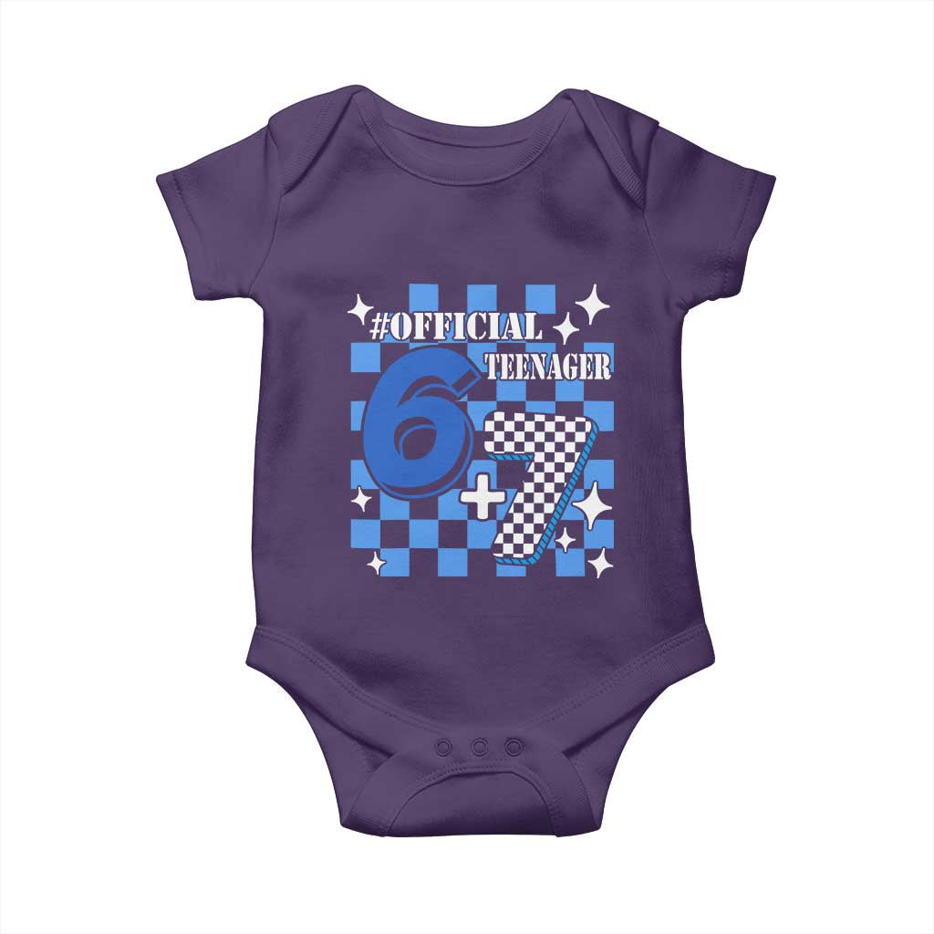 Funny 13th Birthday Official Teenager Baby Onesie 6+7 13 Year Old Boys Kids Checkered 67 Meme