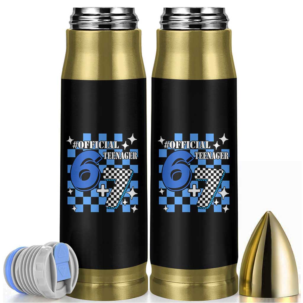 Funny 13th Birthday Official Teenager Bullet Tumbler 6+7 13 Year Old Boys Kids Checkered 67 Meme