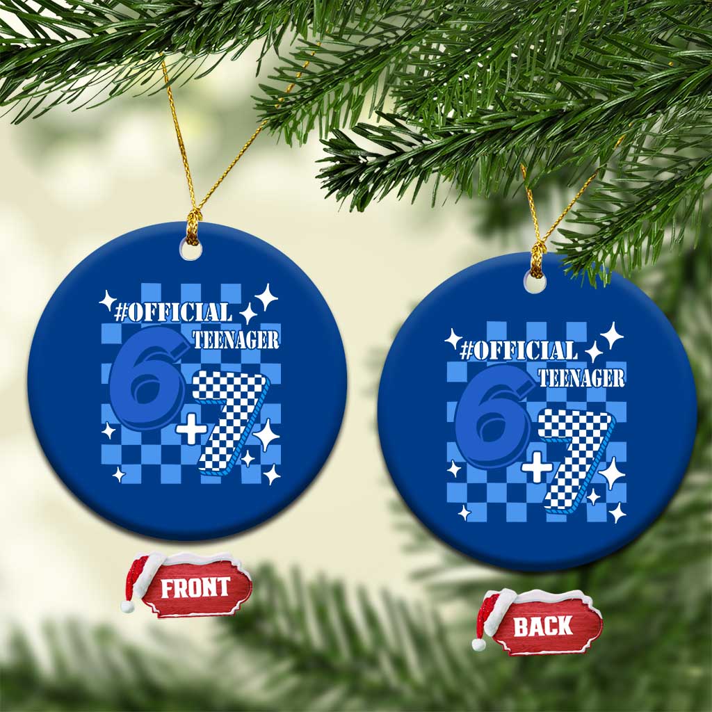 Funny 13th Birthday Official Teenager Ceramic Ornament 6+7 13 Year Old Boys Kids Checkered 67 Meme