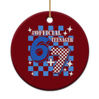 Funny 13th Birthday Official Teenager Ceramic Ornament 6+7 13 Year Old Boys Kids Checkered 67 Meme