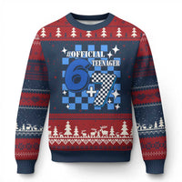 Funny 13th Birthday Official Teenager Ugly Christmas Sweater 6+7 13 Year Old Boys Kids Checkered 67 Meme