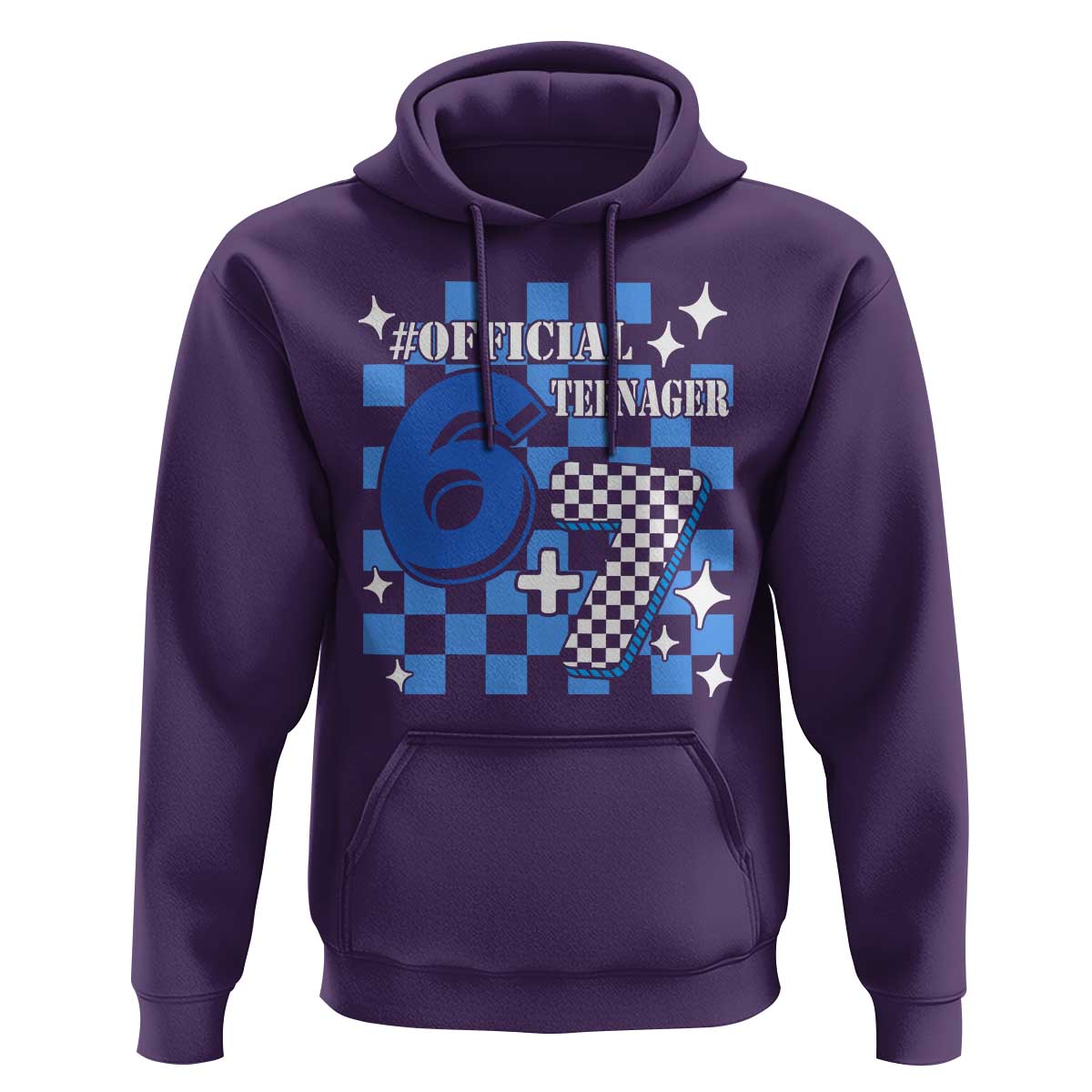 Funny 13th Birthday Official Teenager Hoodie 6+7 13 Year Old Boys Kids Checkered 67 Meme