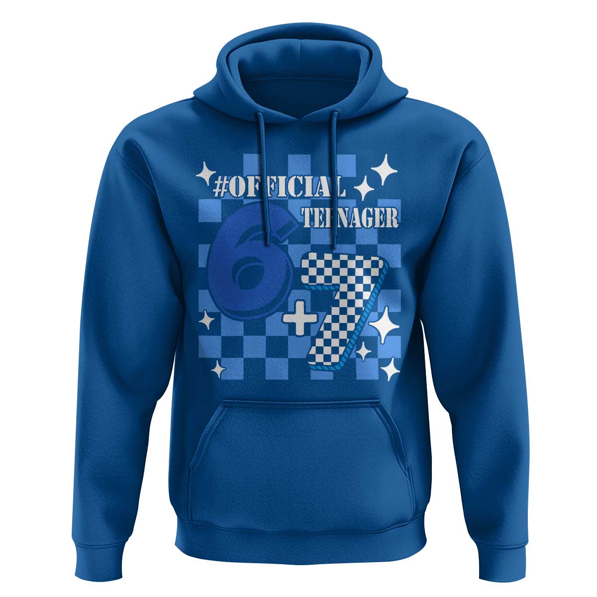Funny 13th Birthday Official Teenager Hoodie 6+7 13 Year Old Boys Kids Checkered 67 Meme