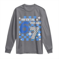 Funny 13th Birthday Official Teenager Long Sleeve Shirt 6+7 13 Year Old Boys Kids Checkered 67 Meme