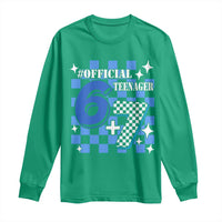 Funny 13th Birthday Official Teenager Long Sleeve Shirt 6+7 13 Year Old Boys Kids Checkered 67 Meme