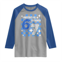Funny 13th Birthday Official Teenager Raglan Shirt 6+7 13 Year Old Boys Kids Checkered 67 Meme